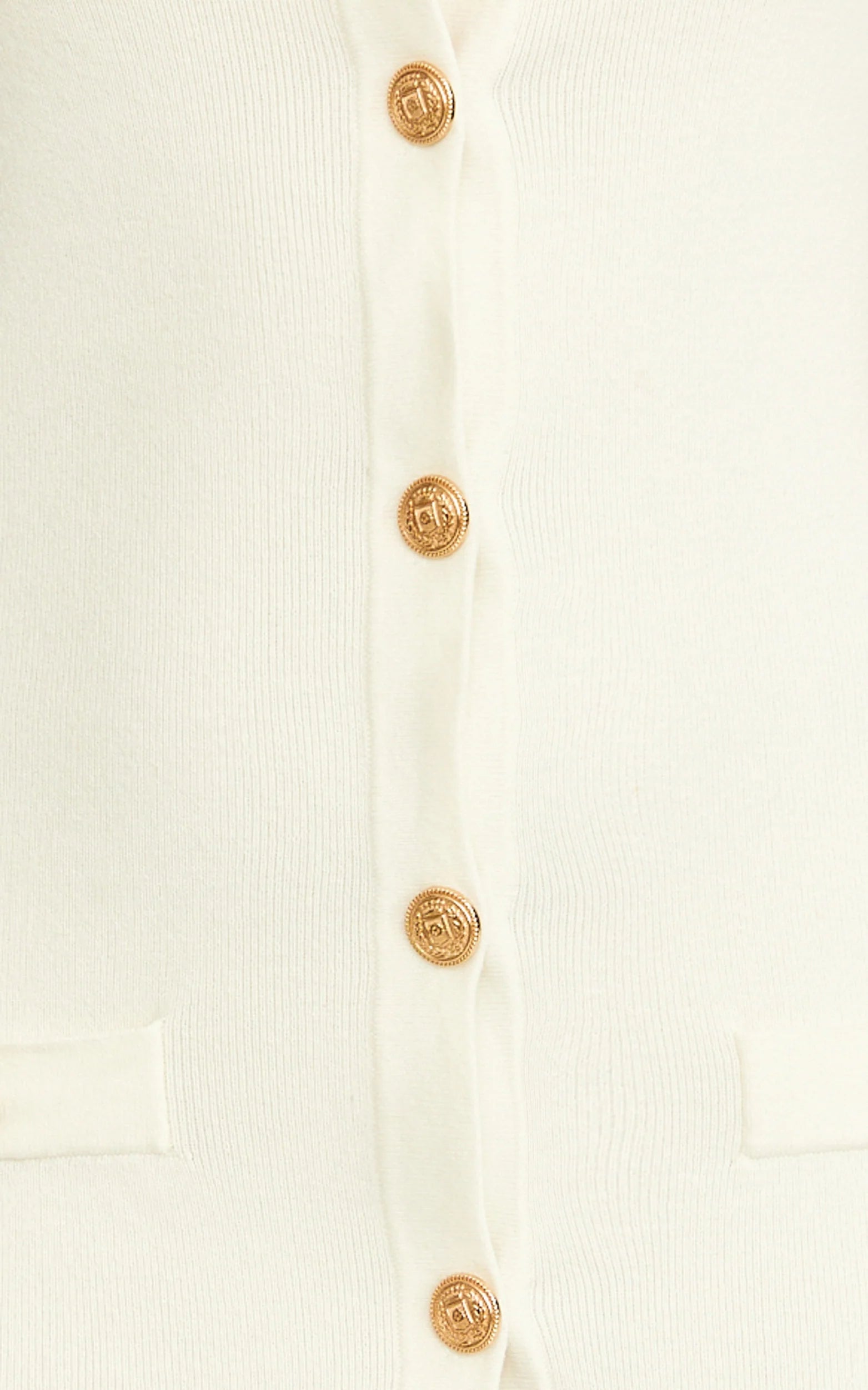 Gabby Midi Dress - Sweetheart Strapped Hardware Button Front Fitted Contrast Trim Knit Dress in Plain White